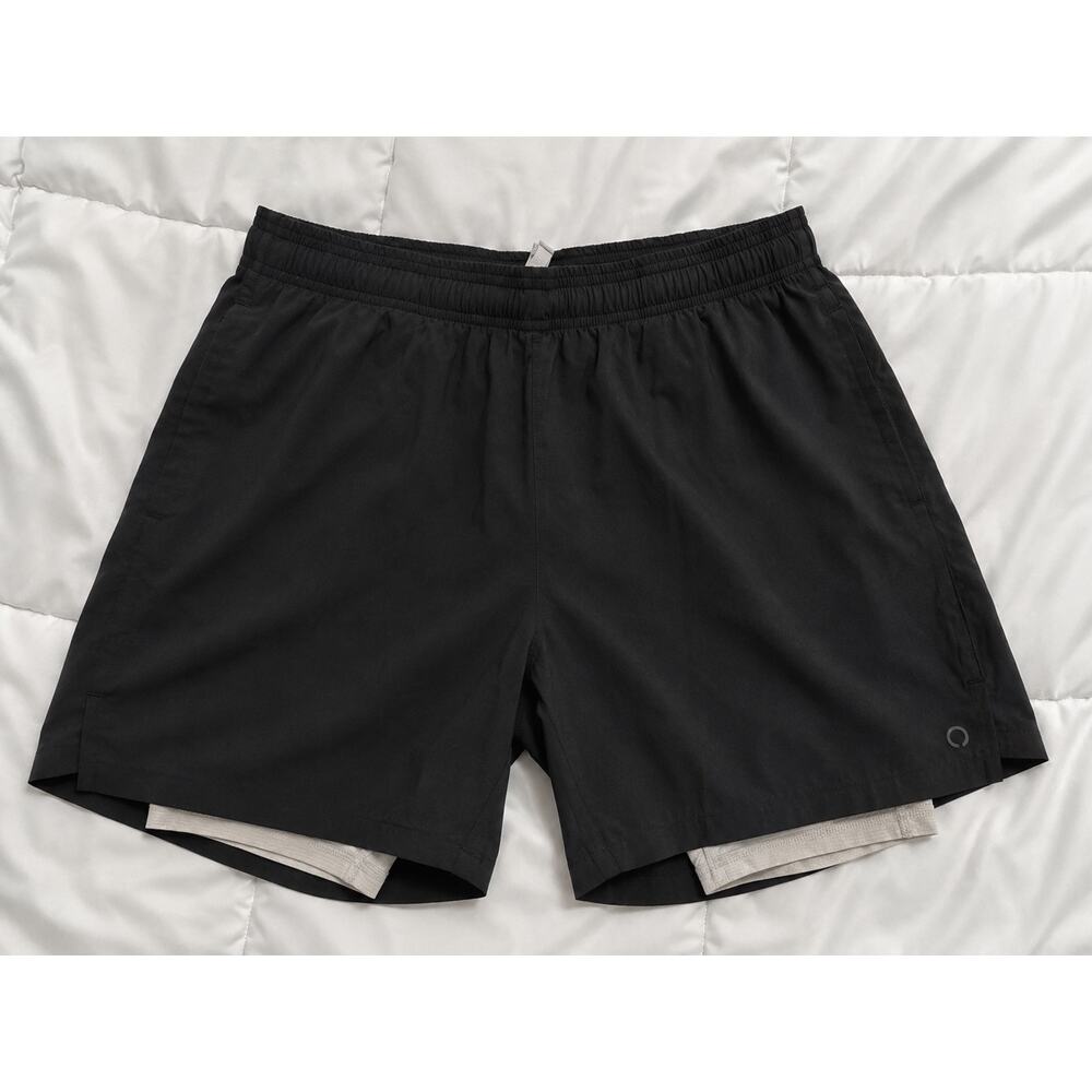Skora Men’s Medium Black Qwick-Dry Running Shorts with Liner